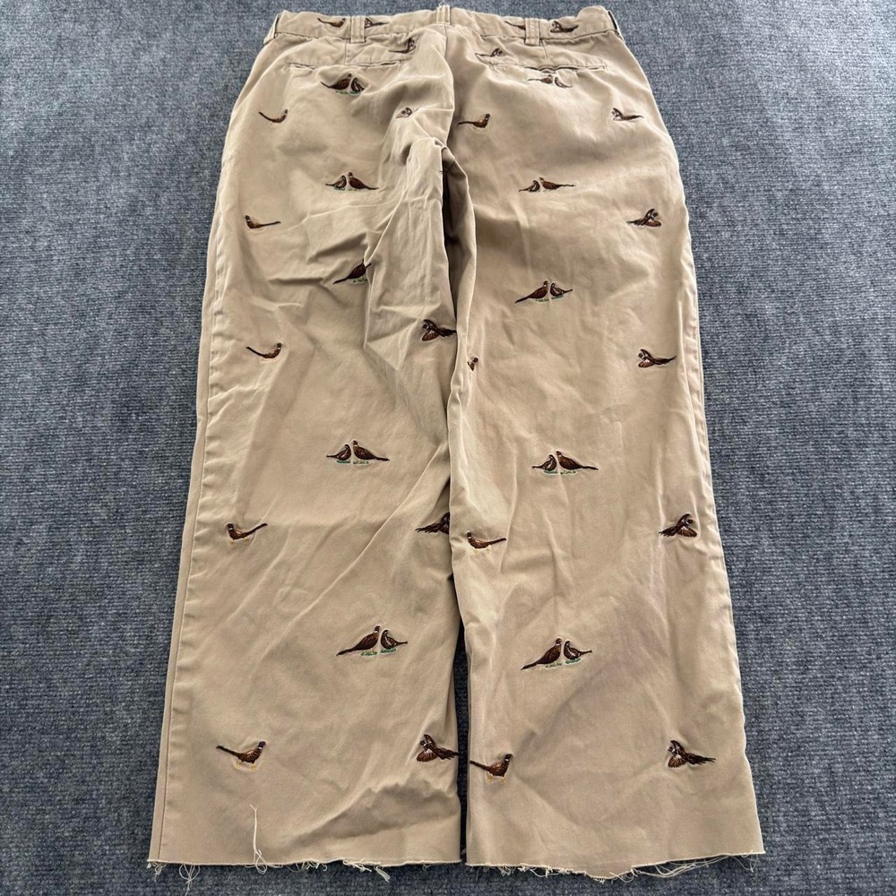 VTG Polo Ralph Lauren Pheasant Embroidered Raw Hem Cutoff Chino Pants 33x26